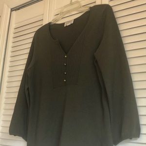 NWOT olive green loft top